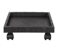 FOMIYES Plateau Carré à roulettes pour Pot de Fleurs en Plastique Robuste sans Odeur, Support Mobile pour Jardin et Intérieur, Chariot à Plantes Base Épaissie et Roues en Verre Trempé