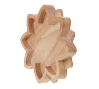 FOMIYES Plateau de Présentation Bijoux en Bois Naturel, Plateau de Lotus pour Rangement d'Objets Décoratifs et Support d'Huiles Essentielles Aromatiques