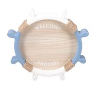 FOMIYES Plateau en Bois Brun Style Méditerranéen Petit Format Plateau de Service Porte-Fruits pour Table et Rangement Décor Bord de Mer Utilisation Maison et Restaurant