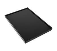 FOMIYES Plateau Rectangulaire en Bois Massif Noir Service, Design Élégant et Texture Naturelle, pour Thé et Apéritifs Prise Confortable