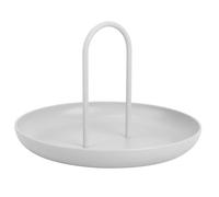 FOMIYES Plateau Rond de Rangement Bac de Rangement Pratique avec Poignée en Alliage D'aluminium et ABS pour Décoration Maison et Organisation Salon