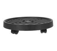 FOMIYES Plateau Roulant pour Plantes d'Intérieur et Extérieur, Bac Rond Noir roulettes Universelles, Support Stable pour Pots de Fleurs, Lot de 2, Diamètre 30 CM