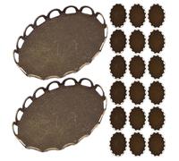 FOMIYES Plateaux à Cabochons Ovales en Cuivre Ancien 40 Pcs 18 X 25 Mm, Base de Sertissage Ovale Creuse pour Fabrication Bijoux, Accessoires Épingles à Cheveux Style Vintage, Fournitures