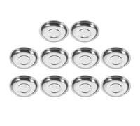 FOMIYES Plats à Sauce Acier Inoxydable 10 Mini Assiettes Rondes 11 CM pour Sauces Soja et Tapas Empilables pour Restaurant et Maison