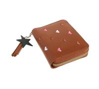 FOMIYES Pochette à Zippée pour Femmes Portefeuille Compact Multifonction avec Plusieurs Emplacements Design Pratique et Sécurisé pour Usage pour Clés Couleur Marron