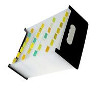 FOMIYES Pochette Accordéon Multicouche A6 Noire 29 Compartiments, Organiseur de Documents Portable, Trieur à Soufflets Petit Format, Rangement pour Factures et Reçus Bureau Scolaire