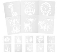 FOMIYES Pochoirs de Peinture Animaux Réutilisables en PET Transparent Lot de 16 Modèles Ajourés pour Dessin Peinture et Loisirs Créatifs Garçon et Filles Outil D’Aide au Dessin et