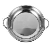 FOMIYES Poêle Anti-débordement Inox 33 Cm Poignées, Casserole Coréenne pour Cuisson Camping et Plaque Induction, Ustensile Cuisson Solide Résistant Haute Température, Poêle à Sauter