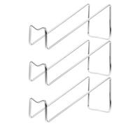 FOMIYES Porte-Bouteilles de Comptoir en Fer Argenté 3 Pièces pour Bouteilles 750 ML - Casier à Vin Minimaliste, Support Polyvalent pour Rangement Vin et Accessoires de Table, Gain de