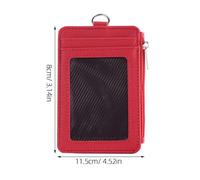 FOMIYES Porte Carte PU Cuir Rouge Étui Multifonction pour Cartes Identification Crédit Et Bus Protection Solide Et Accès Rapide Porte-Badge pour Travail Et École