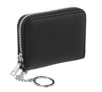 FOMIYES Porte-Cartes en Cuir à Soufflet, Grosse Capacité, Noir