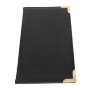 FOMIYES Porte-menu Fentes Intégrées et Maintient Plusieurs Pages Fermement en Cuir Pu Noir Surface Mate Simple et Élégante Protège Plis pour Cafés et Hôtels