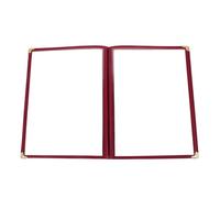 FOMIYES Porte-Menus de Restaurant Transparent 4 Pages 8 Vues Format A4 Couverture Rouge pour Bar Café Restaurant Protège Menu Polyvalente Solide