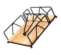 FOMIYES Porte-serviettes en Fer Noir Base Plate, Support Autoportant Rustique pour Serviettes en Papier, Porte-mouchoirs de Table Carré, Accessoire Pratique Cuisine, Restaurant et Café