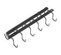 FOMIYES Porte-tasses Suspendu sous Meuble Cuisine en Fer Noir, Organiseur Crochets Résistants pour Mugs et Ustensiles, Support Mural sans Perçage pour Rangement Facile et Aération