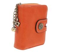 FOMIYES Portefeuille à Deux Volets Cuir PU pour Femme Petit Porte-Monnaie Zippé Élégant avec Porte-Cartes et Chaînette