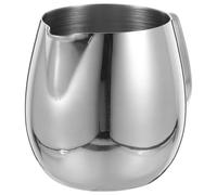 FOMIYES Pot à Lait Mousseur en Acier Inoxydable 304 Épais 420 Ml avec Bec Verseur Ergonomique et Poignée Inox pour Café Latte Art, Cappuccino et Boissons Mousseuses, Usage Maison