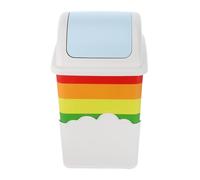 FOMIYES Poubelle Cuisine Compacte en Plastique Couvercle à Bascule, Design Créatif Nuage Arc-en-ciel, 1 Pièce, Conteneur à Ordures Polyvalent pour Salle de Bain, Chambre et Bureau