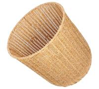 FOMIYES Poubelle Ronde en Rotin Synthétique Panier de Rangement Tissé Compartiment Spacieux pour Chambre et Salon 25Cm