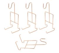 FOMIYES Présentoir à Tasses à Café en Métal Finition Rose Doré, Support Stable pour 4 Mugs et Soucoupes, Organiseur de Tasses la Cuisine et Salle à Manger, Porte-tasse Élégant et Pratique