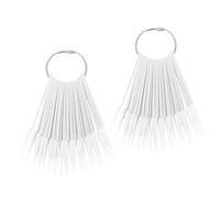FOMIYES Présentoir Anneau Rond Blanc en Plastique pour Ongles D'éventail 2 Sets 40 Pièces Lisse sans Bavures, pour Pratiquer le Nail Art