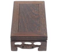 FOMIYES Présentoir en Bois Massif Sculpté 13 Cm Rectangulaire, Socle Vintage pour Plantes D’intérieur et Brûleur D’parfum, Support Stable pour Jardinière, Artisanat Décoratif Rétro