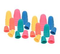 FOMIYES Protège-doigts Antidérapants en Caoutchouc, 5 Tailles, 50 Pièces, Bouts de Doigts à Grains Texturés pour Bureau, Tri, Couture et Travail Manuel Couleur Aléatoire