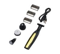 FOMIYES Rasoirs Électriques Pour Hommes, Tondeuse Usb Étanche, Compact, Noir Et Or, Multi-fonctions Pour Barbe, Nez Et Voyage