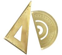 FOMIYES Règle à Dessin Règle Triangulaire Lot 2 Pièces Équerre en Laiton pour Outils Maths et Mesure Angle
