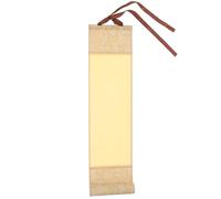 FOMIYES Rouleau Tissu Miniature Vierge à Suspendre pour Calligraphie et Peinture Chinoise, Papier Beige Vintage Bordures Dorées, Décoration Murale Artistique pour Artistes, 1 Pièce