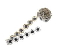 FOMIYES Ruban de Strass Noir à Paillettes Scintillantes 1 Mètre pour Décoration de Vêtements Diy, Bordure Diamantée Résistante à Haute Température, Accessoire Couture pour Mariage