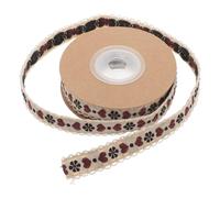 FOMIYES Ruban Jacquard en Polyester Rouge Naturel avec Cœurs Brodés, 5 Mètres, Ruban en Tissu Tissé pour Couture, Emballage Présent et Décoration, pour Vêtements, Paquet et Chapeaux