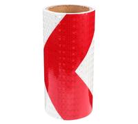 FOMIYES Ruban Réfléchissant Autocollant 20 M X 3 M Bande D’Avertissement Rouge et Blanc Adhésif Résistant aux Intempéries Visibilité Nocturne Élevée pour Panneaux de Signalisation