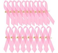 FOMIYES Rubans de Sensibilisation Cancer du Sein Roses 200 Pièces avec Épingles Dorées Réutilisables Symbole Officiel de Prévention pour Collecte de Fonds et Port sur Vêtements