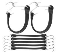 FOMIYES Sangles de Bagages en Caoutchouc Noir Sangles Élastiques 10pcs Ceintures à Crochet Robustes et Faciles à Utiliser pour Fixation de Valises en Voyage