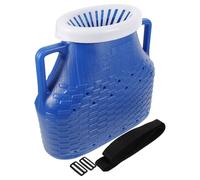 FOMIYES Seau de Pêche Robuste en Plastique Épais 10l avec Couvercle Étanche Bleu, Panier Multifonctionnel Portable pour Crevettes, Écrevisses et Appâts en Extérieur, pour Camping