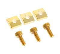 FOMIYES Serrage-joints de Blocage pour Guitare Électrique, Lot de 3 Set de Set de Plaques Métalliques Dorées Vis, Bloc de Chevalet Trémolo pour Maintien des Cordes, Pièce de Rechange