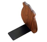 FOMIYES Serrage-Livres en Bois de Noyer Foncé Forme Ours, Accessoire Pratique pour Étagère, Support Décoratif pour Bureau et Chambre, Cale-Livre Robuste et Fonctionnel