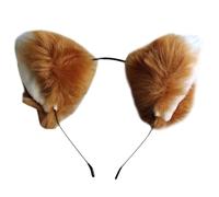 FOMIYES Serrage-Tête Oreilles de Renard en Fausse Fourrure Moelleuse Camel Blanc Accessoire Cosplay Animal Doux et Confortable pour Fêtes Costumées Carnaval et Usage Quotidien