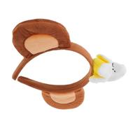 FOMIYES Serrage-Tête Singe Pelucheux avec Couronne Banane 23 CM, Bandeau Animal Doux et Épais pour Cosplay, Fête, Déguisement Jungle, Accessoire Cheveux Amusant pour Adultes et Garçon et