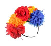 FOMIYES Serrage-têtes à Fleurs Arc-en-ciel Bandeau Floral Décoratif Polyvalent Pour Mariées Demoiselles D'honneur Fêtes Et Séances Photo Multicolore