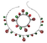 FOMIYES Set de Bijoux de Femme Vintage Collier et Bracelet avec Clochettes Colorées Accessoire pour Fête et