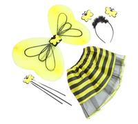 FOMIYES Set de Déguisement Garçon Fille avec Jupe Tulle et Baguette Féerique Costume Ailes de Fée pour Fête Spectacle et Carnaval Accessoires Confortables et Durables