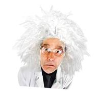 FOMIYES Set de Déguisement Scientifique avec Perruque Blanche Moustache et Sourcils pour Cosplay Costume Fête Halloween et Carnaval