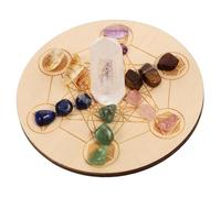 FOMIYES Set de Pierres Naturelles pour Méditation et Décoration avec Plateau de Bois pour Lecture Spirituelle Cristal Chakra Irrégulier pour Table de Prédiction Ornement Unique pour