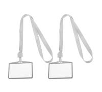 FOMIYES Set de Porte-badges Style Moderne et Élégant Lot de 2 en Alliage D'aluminium Blanc avec D'identité et Accès Rapide de Travail et École