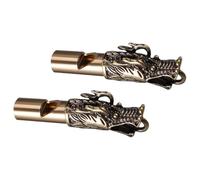 FOMIYES Sifflet Porte-Clés en Laiton Tête de Dragon Lot de 2 Sifflet de Survie Portable Accessoire Camping et Randonnée Signal D’Urgence pour Activités Plein Air