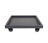 FOMIYES Soucoupe à roulettes pour Pot de Fleurs Gris 360, Support Mobile en Résine PP, Plateau Carré Renforcé Extra-Large avec Roues Pivotantes pour Jardin Intérieur et Extérieur, Support