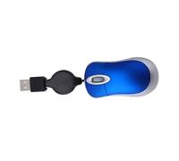 FOMIYES Souris USB Télescopique 1600 Dpi, 3 Boutons, Câble Rétractable | Bleu, Plastique, Photoélectrique, pour Notebook et Netbooks, Format Compact, 1 Pièce