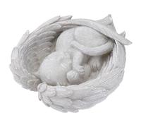 FOMIYES Statue Commémorative pour Animaux en Résine, Tombe pour Chat Ange Sculpté, Ornements de Jardin Extérieur, Décoration Funéraire pour Souvenir de Chat Disparu